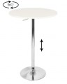 Adjustable white bar table